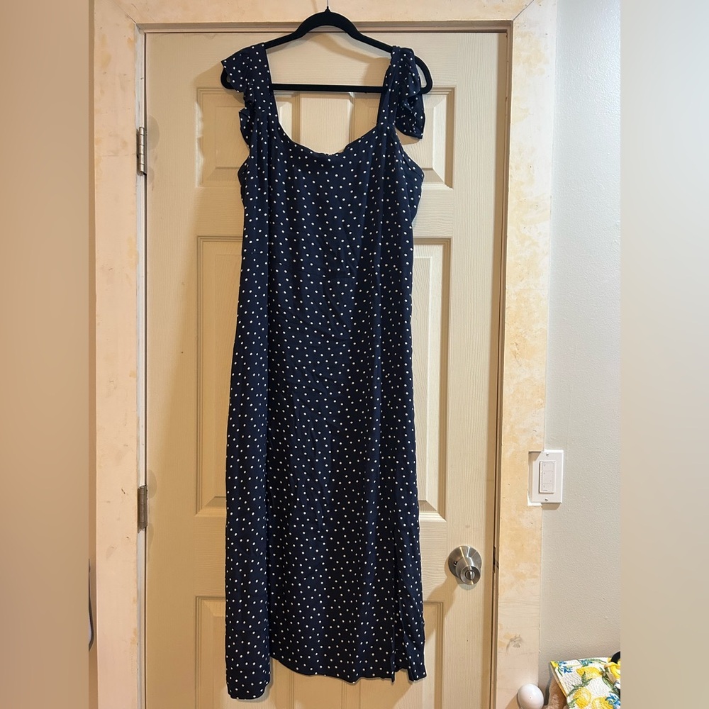LOFT Navy and White Maxi Dress - Picture 2 of 7